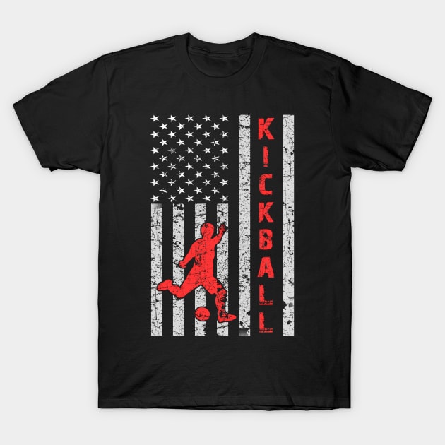 American Flag Kickball Usa Flag Kickball T-Shirt by Macy XenomorphQueen